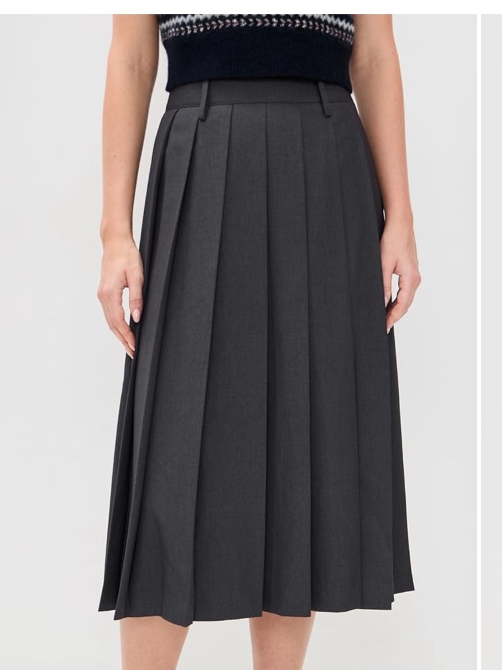 Dunst Pleated Midi Skirt in Charcoal Gray size small NWT - Picture 4 of 6
